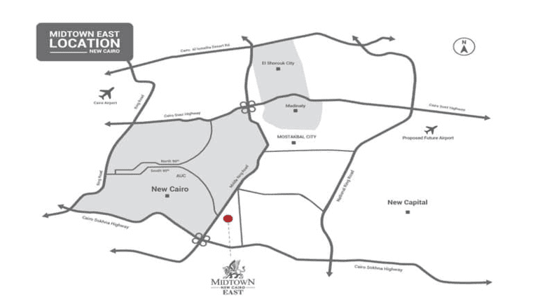 موقع مشروع ميدتاون ويست زايد الجديده