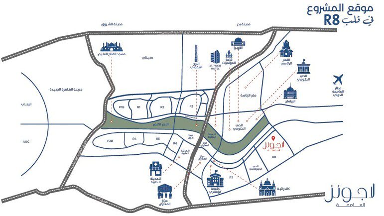 موقع كمبوند لاجونز العاصمة الإدارية