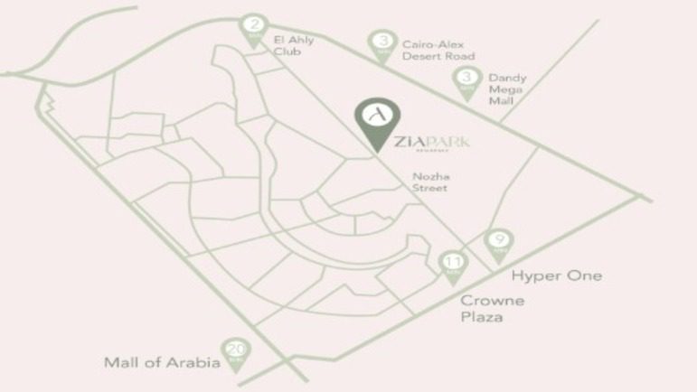 موقع كمبوند زيا بارك الشيخ زايد