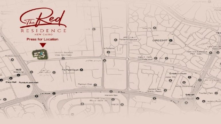 موقع مشروع ذا ريد ريزيدنس التجمع الخامس