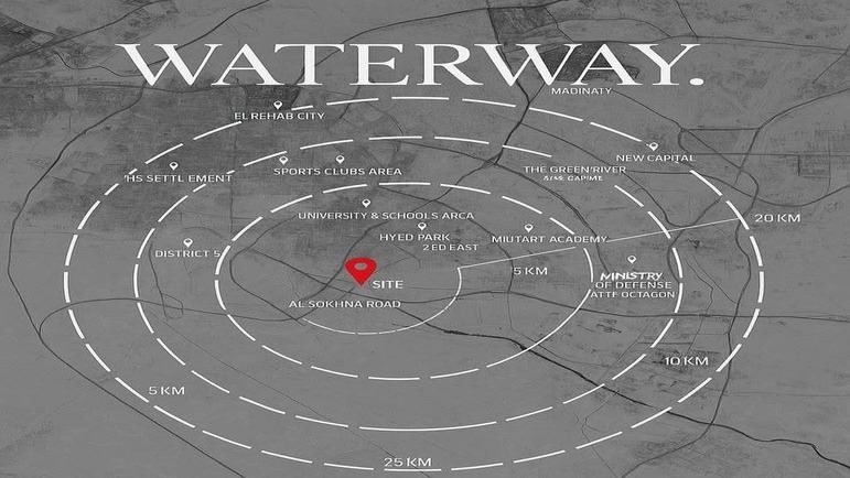 موقع كمبوند ووتر واي ايست التجمع السادس