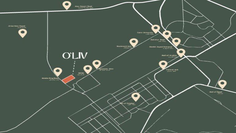 موقع كمبوند أوليف زايد الجديدة