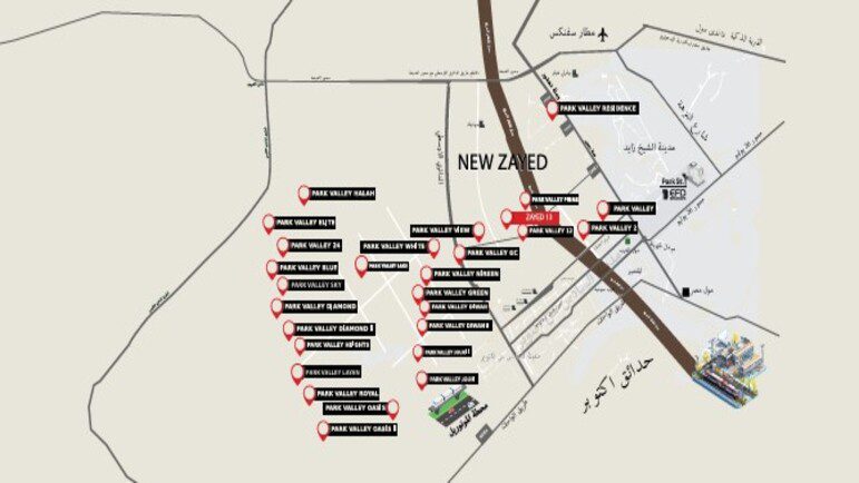 موقع كمبوند بارك فالي 13 زايد الجديدة