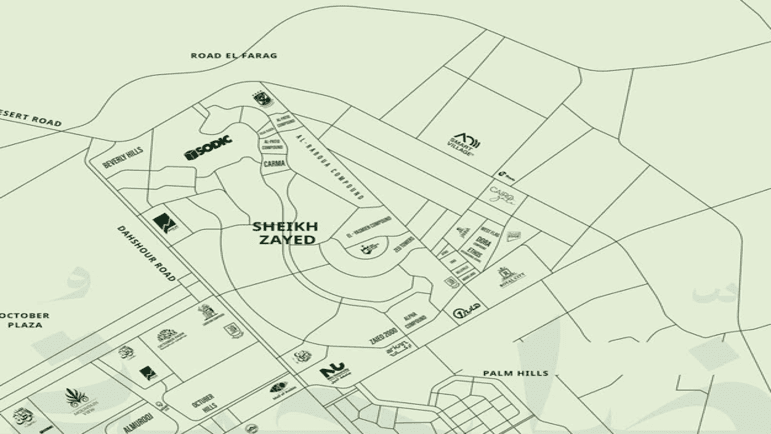 موقع كمبوند ضاحية الشيخ زايد