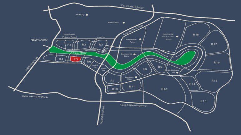 موقع كمبوند فيرانداز العاصمة الإدارية