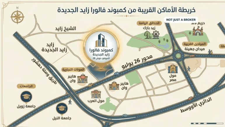 موقع كمبوند فالورا زايد الجديدة