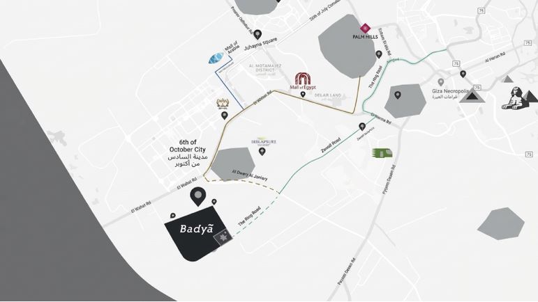 موقع مشروع بارك فيو 2 ريزيدنس بالم هيلز